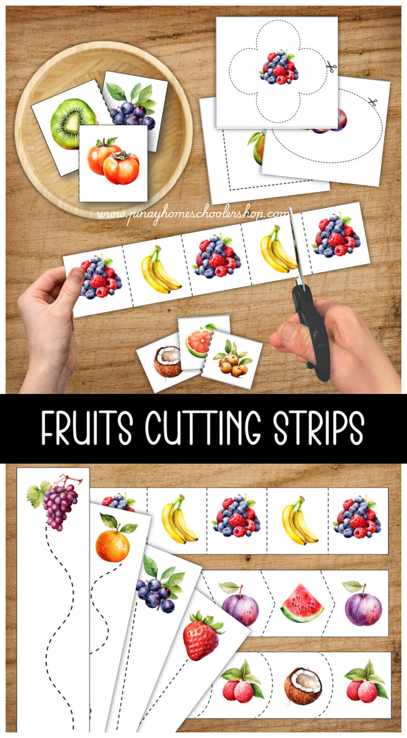 Fruit Scissor Skills Cutting Strips