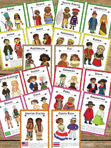 Multiculture Traditional Costume Cards
