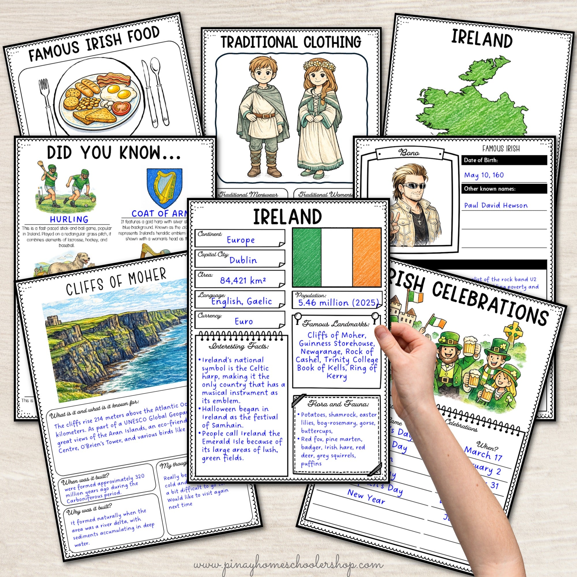 Ireland Worksheets and Research Pages