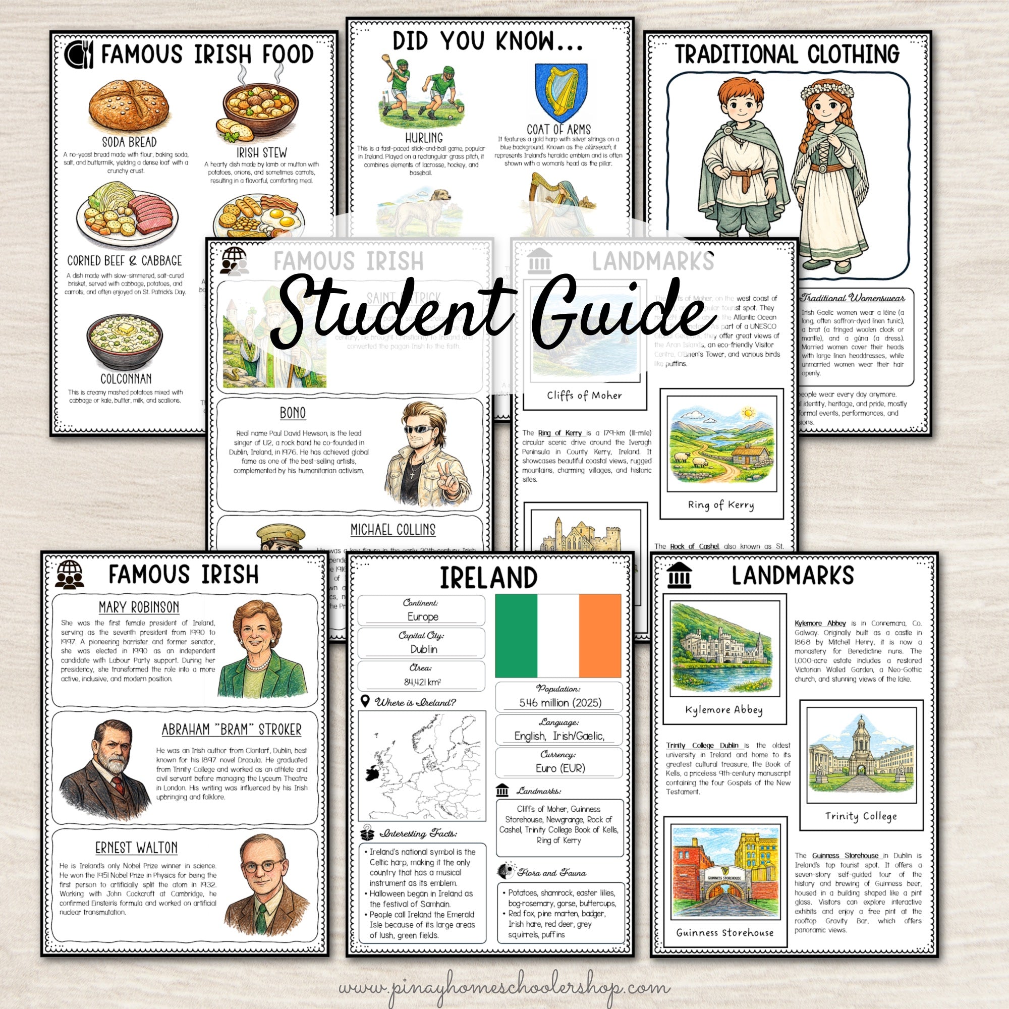 Ireland Worksheets and Research Pages