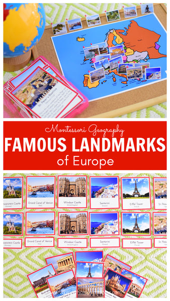 Landmarks of Europe Montessori 3 Part Cards and Fact Cards