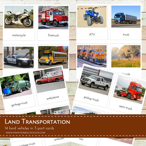 Montessori Land, Air and Water Transportation Bundle Pack