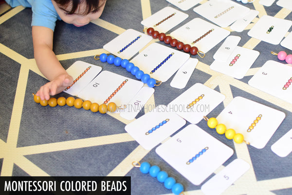 Montessori Color Beads and Golden Beads Learning Pack