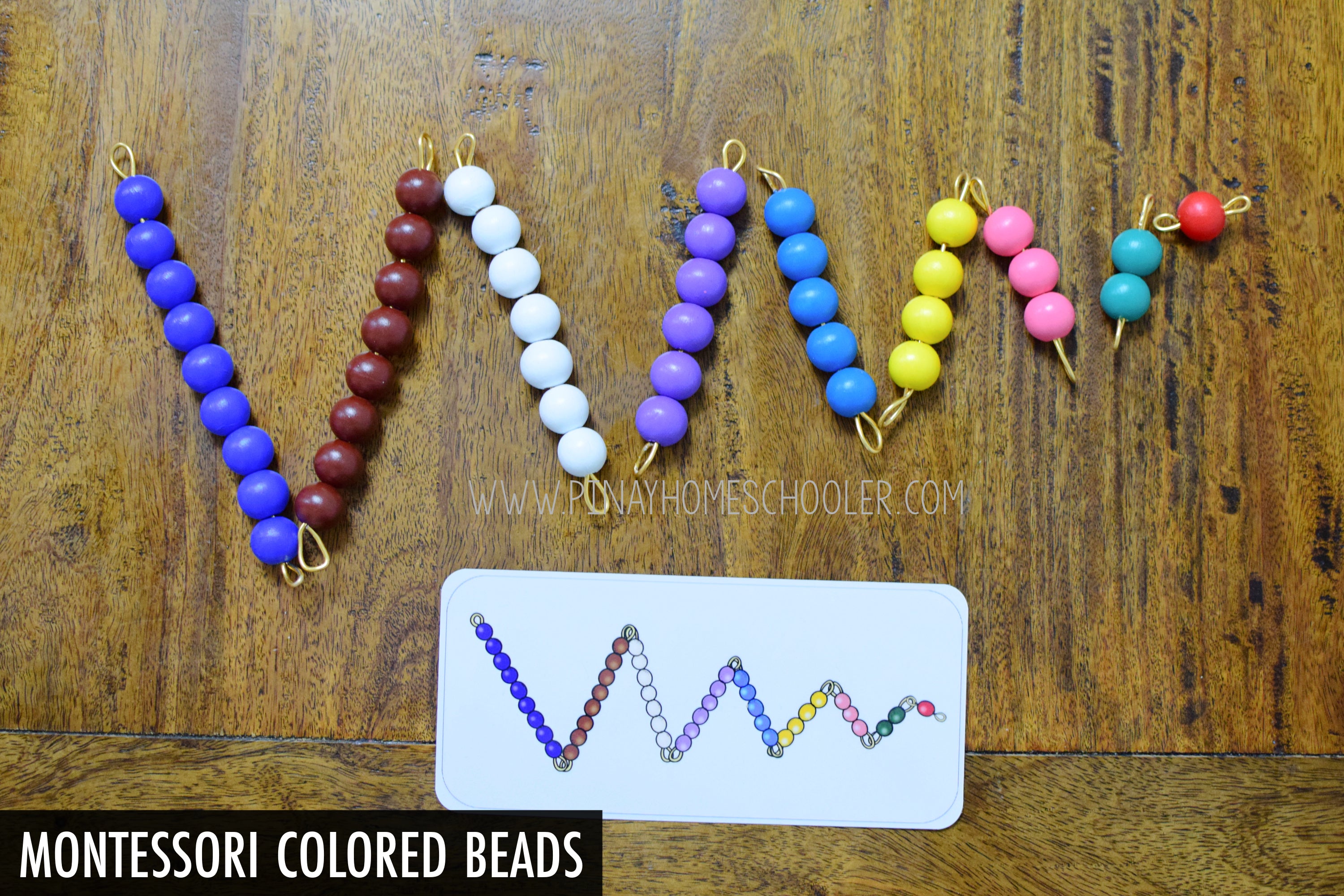 Montessori Color Beads and Golden Beads Learning Pack