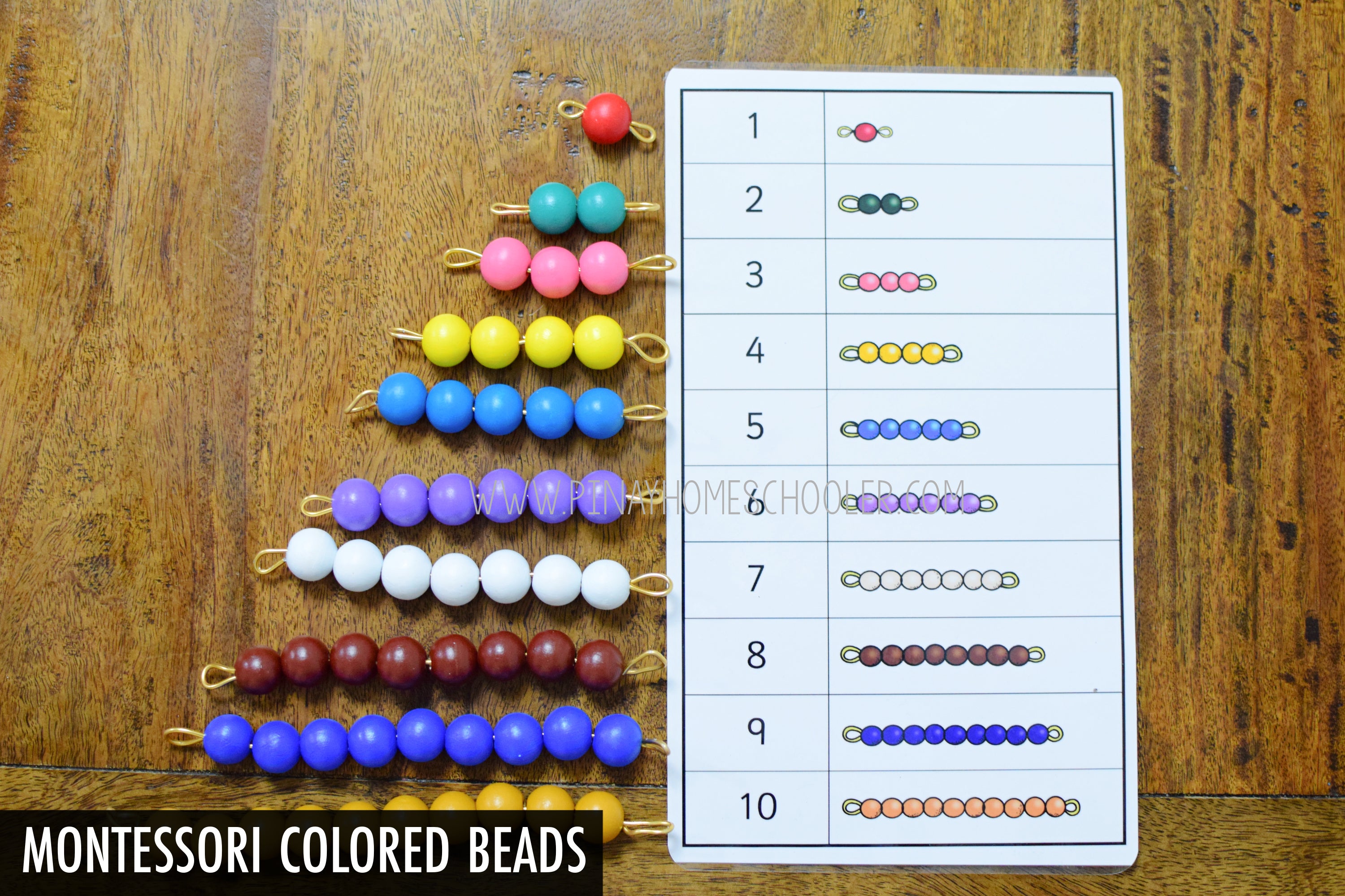 Montessori Color Beads and Golden Beads Learning Pack