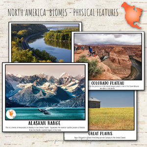 North America Biomes and Physical Features - Montessori Inspired