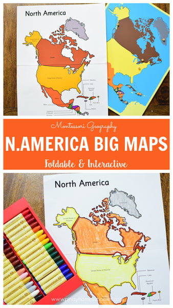 Montessori Maps of North America - BIG Foldable Interactive Maps