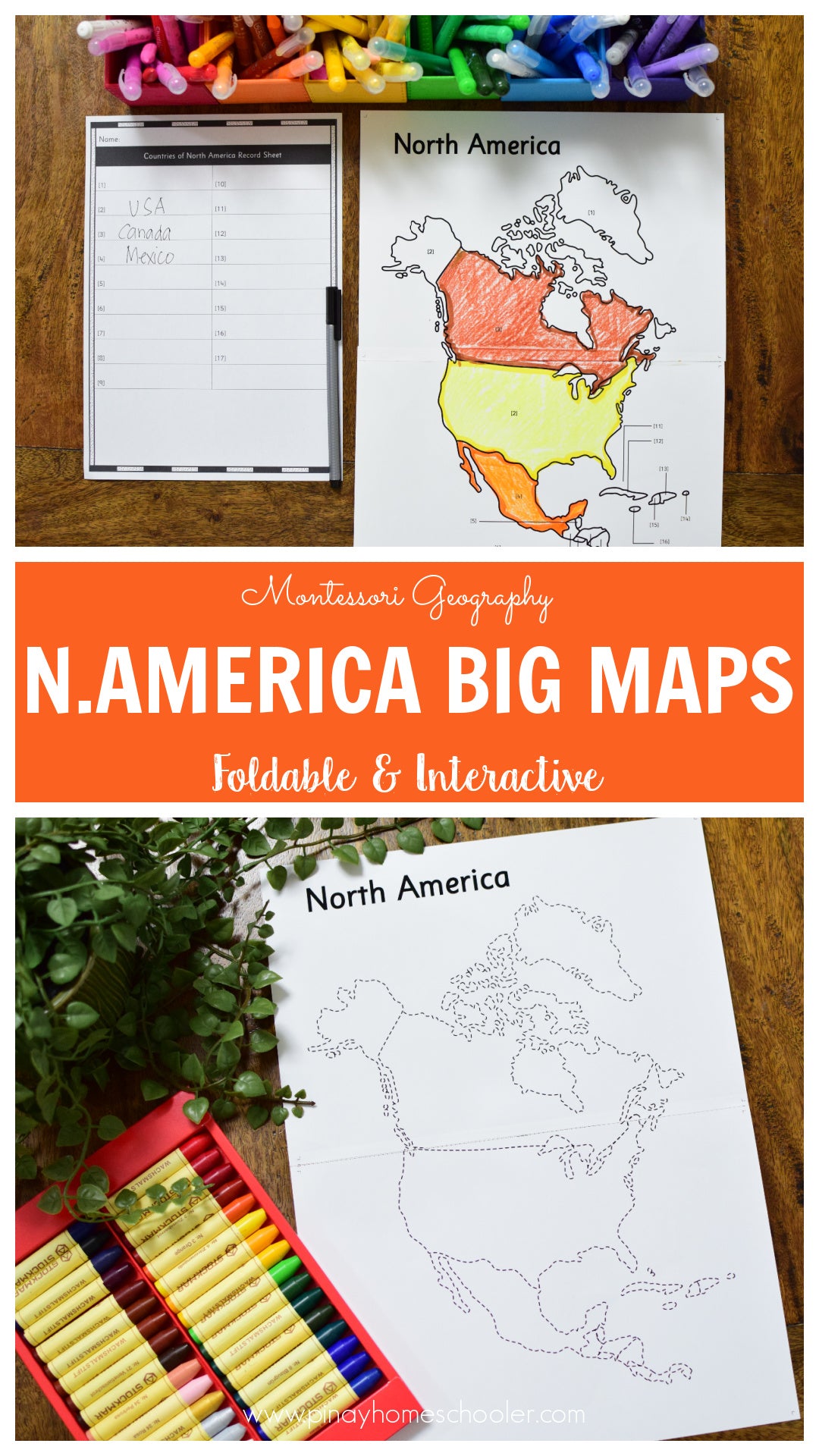 Montessori Maps of North America - BIG Foldable Interactive Maps