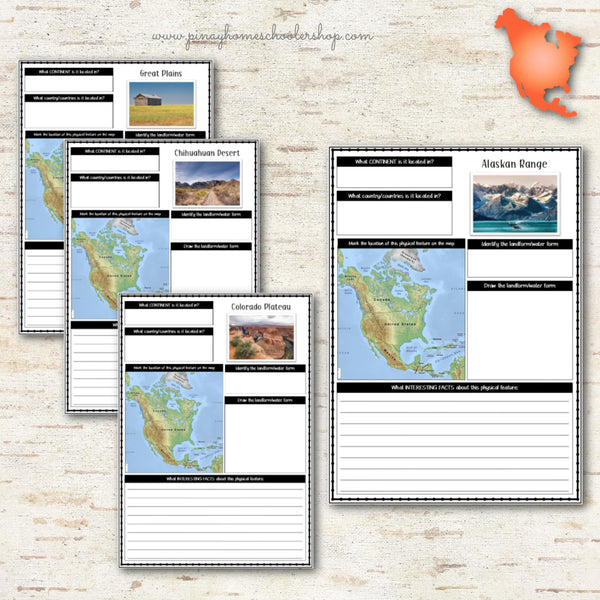 North America Biomes and Physical Features - Montessori Inspired