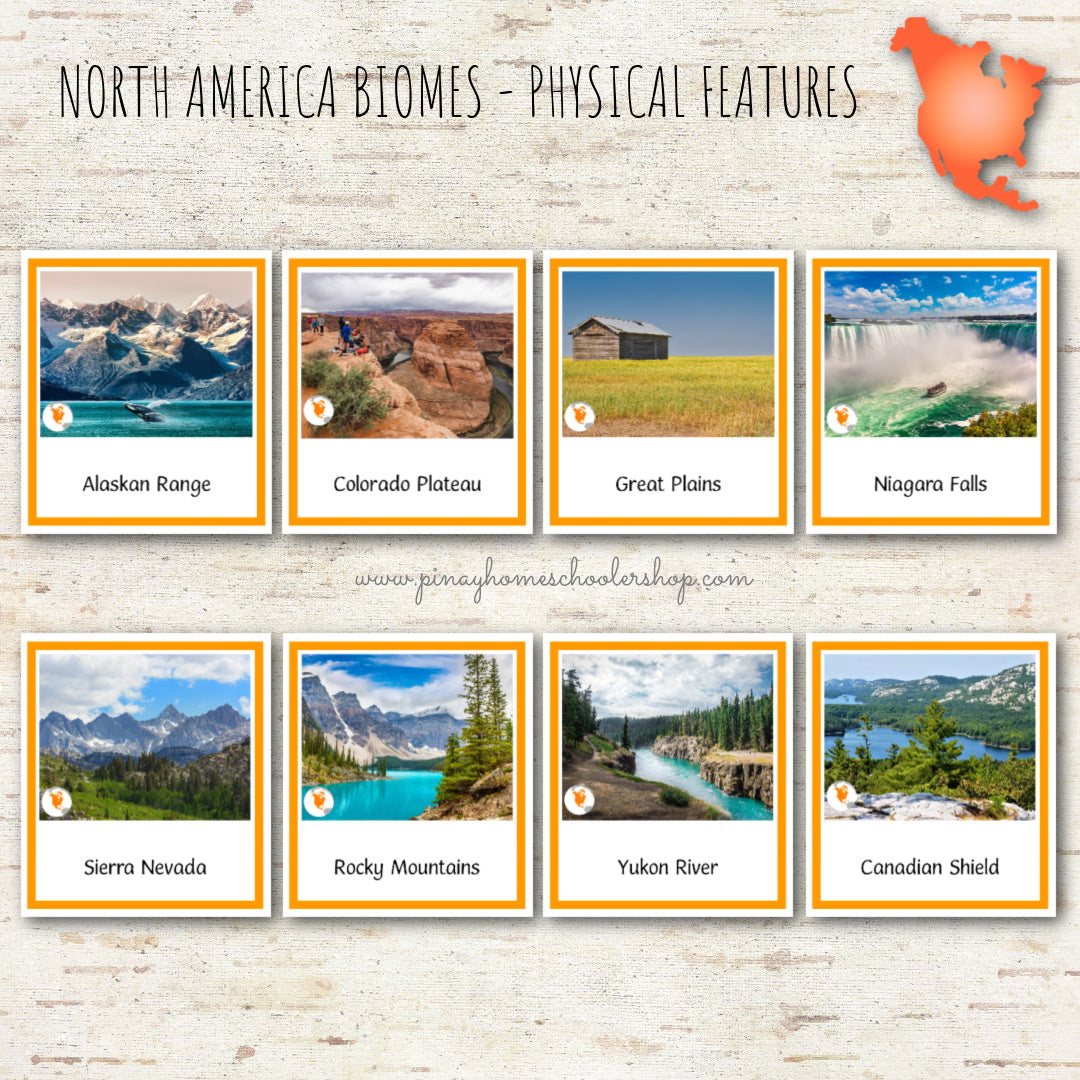 North America Biomes and Physical Features - Montessori Inspired