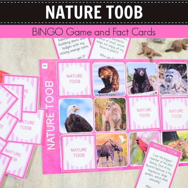 Safari Nature Toob Bingo Game and Fact Cards