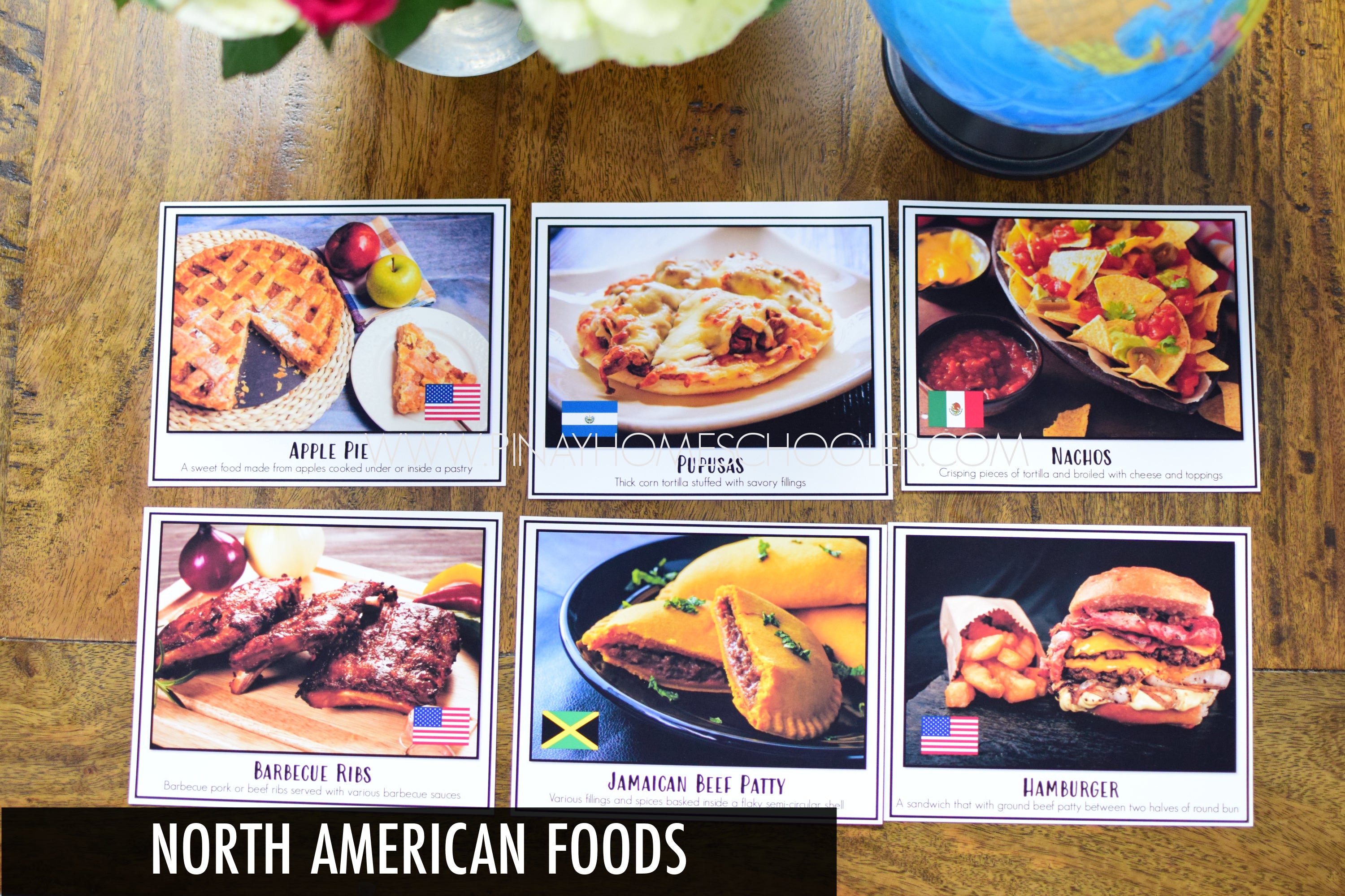 North American Foods Montessori 3 Part Cards and Activity Sheets