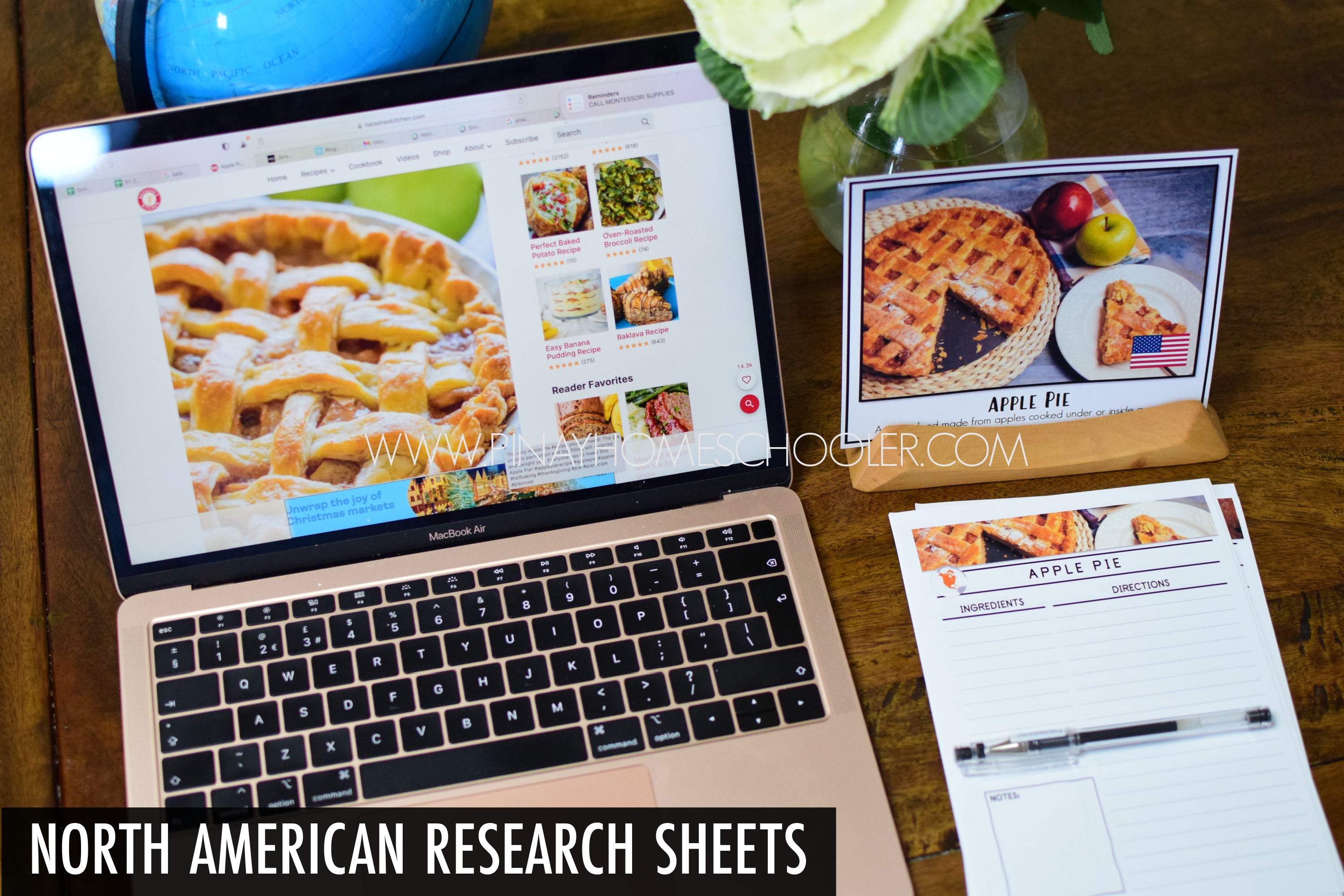 North American Foods Montessori 3 Part Cards and Activity Sheets