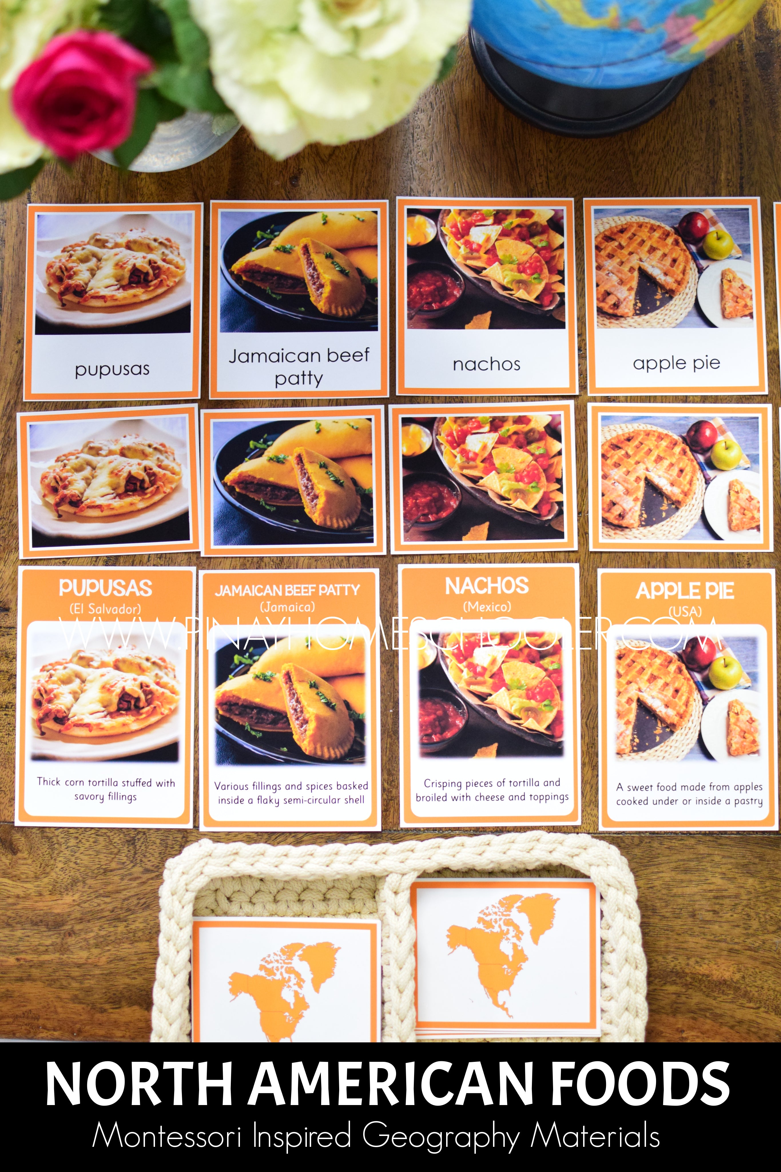 North American Foods Montessori 3 Part Cards and Activity Sheets