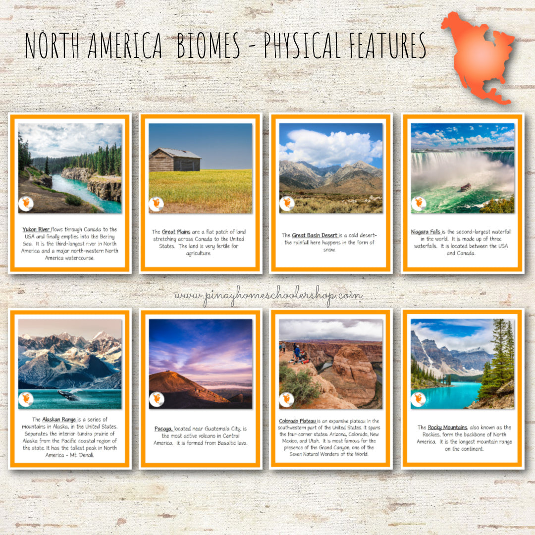 North America Biomes and Physical Features - Montessori Inspired