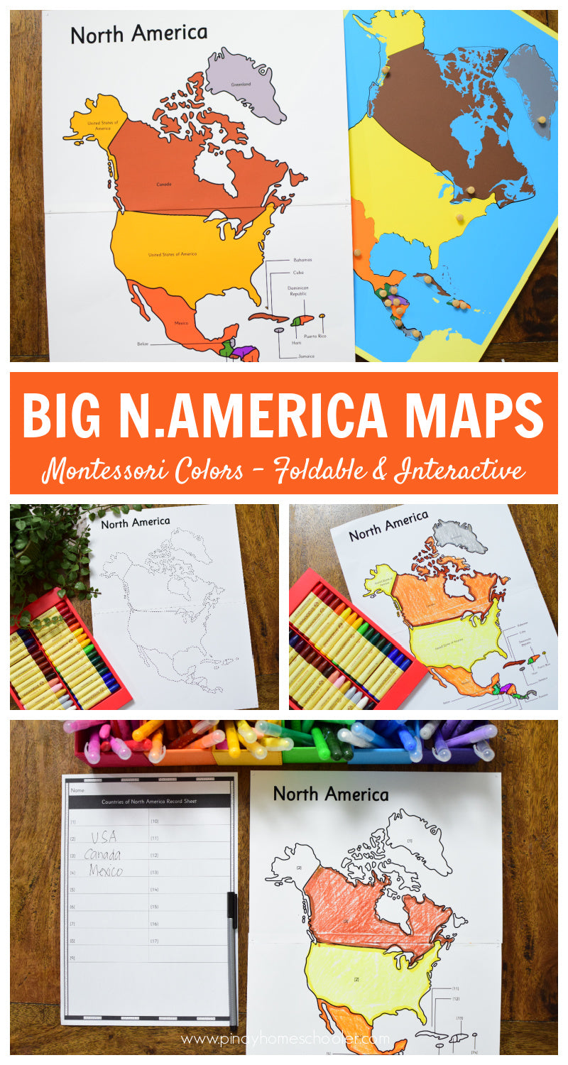 Montessori Maps of North America - BIG Foldable Interactive Maps
