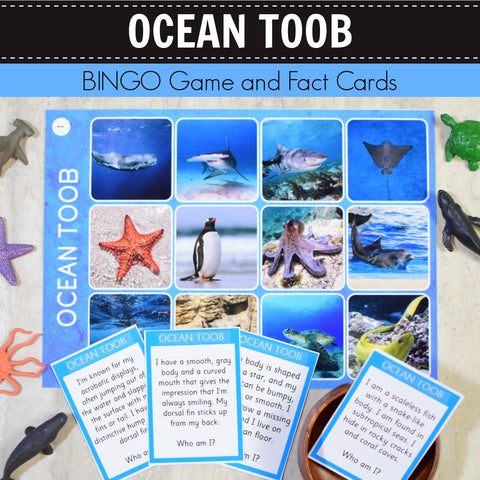 Safari Ocean Toob Bingo Game and Fact Cards