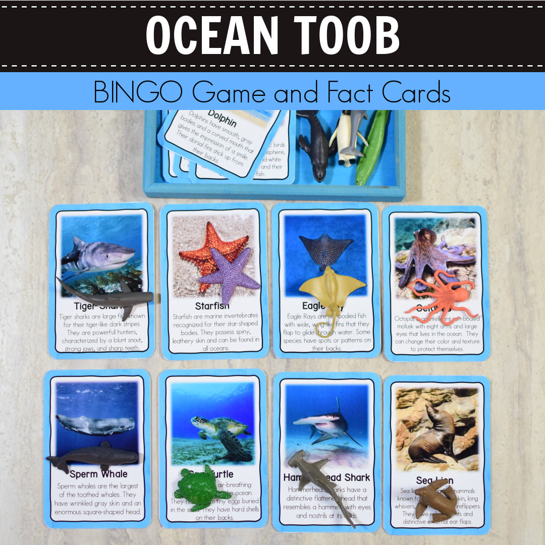 Safari Ocean Toob Bingo Game and Fact Cards