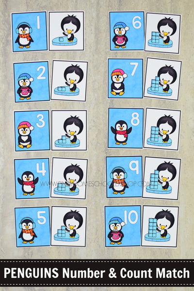 Penguins Preschool Math and Literacy Mini Unit