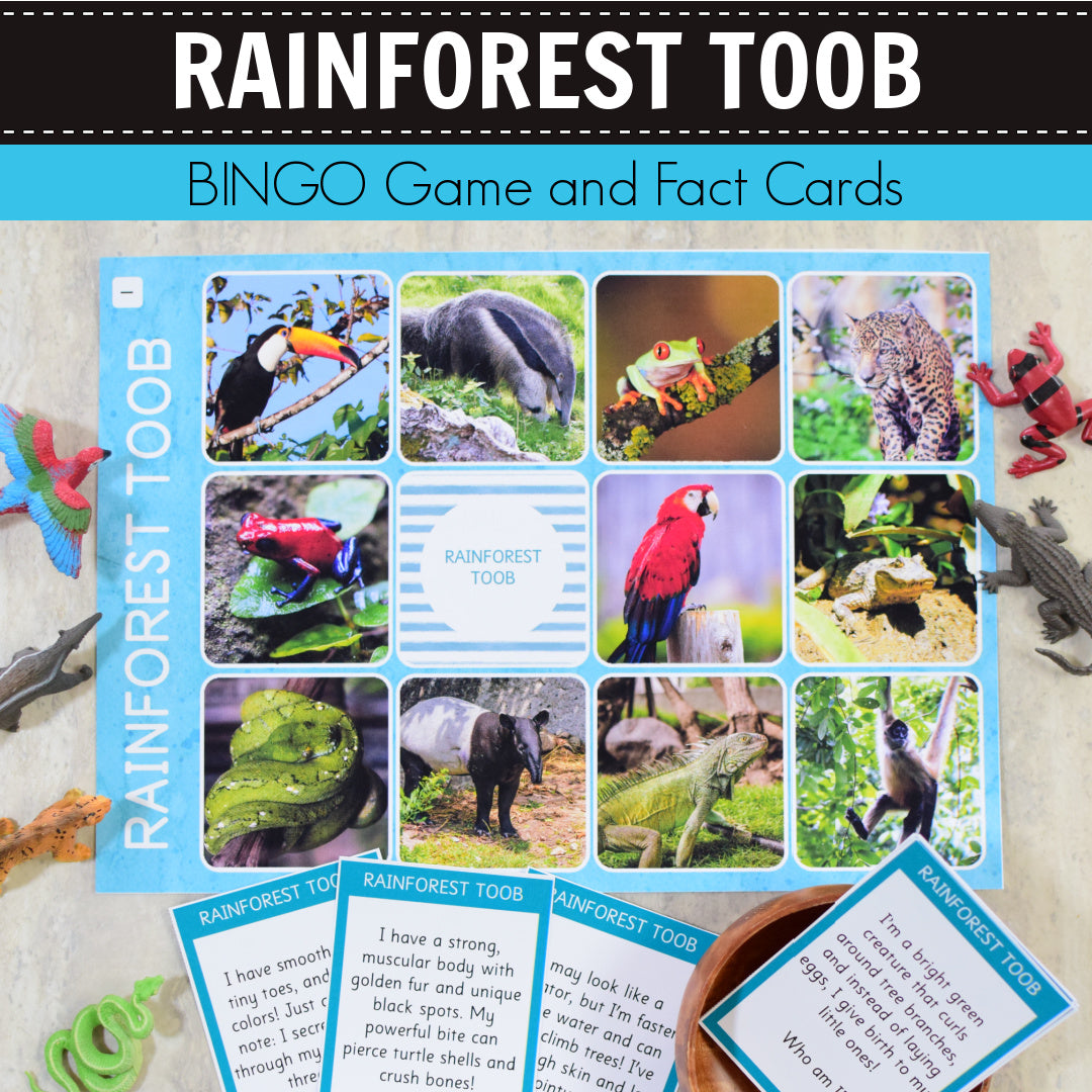 Safari Rainforest Toob Bingo Game and Fact Cards