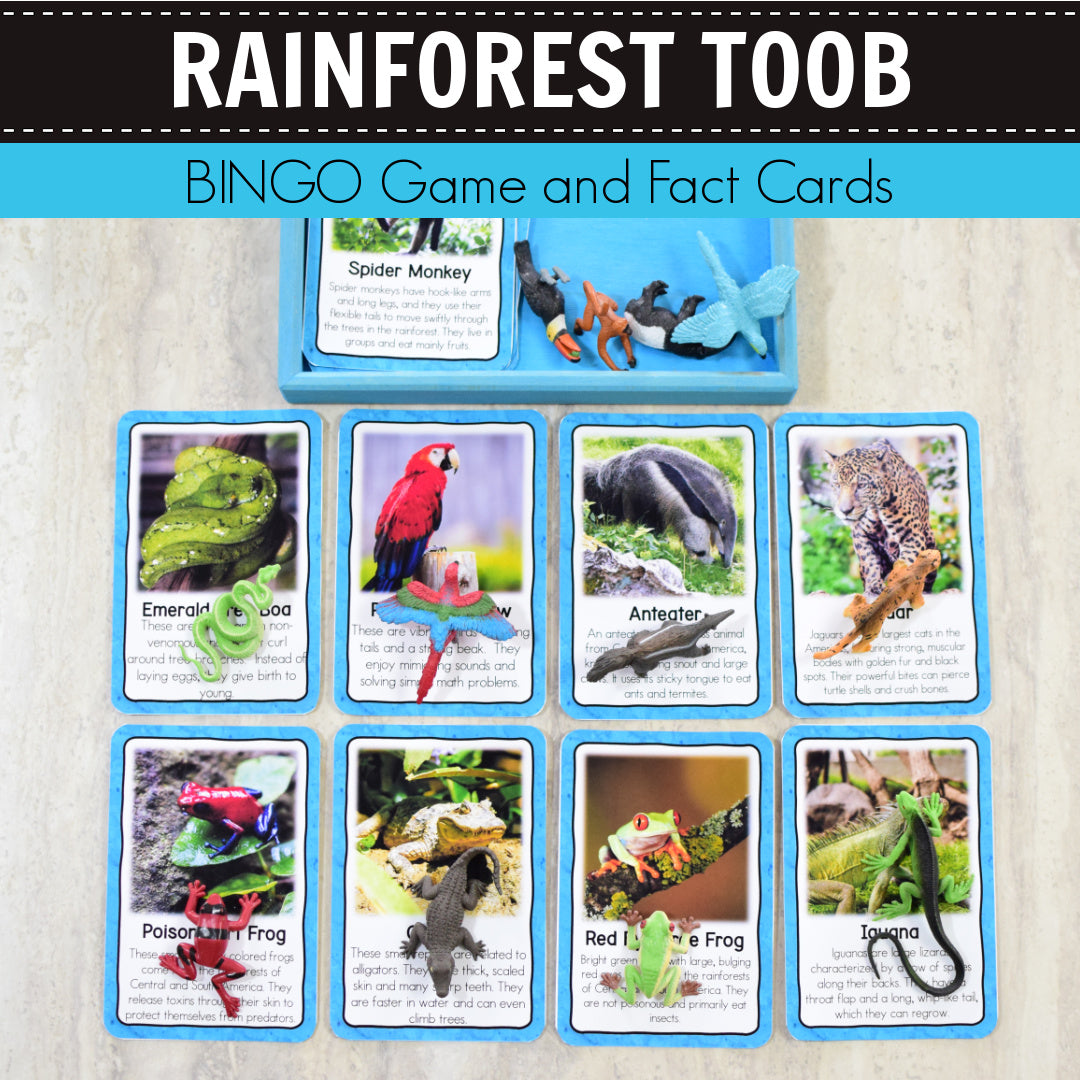 Safari Rainforest Toob Bingo Game and Fact Cards