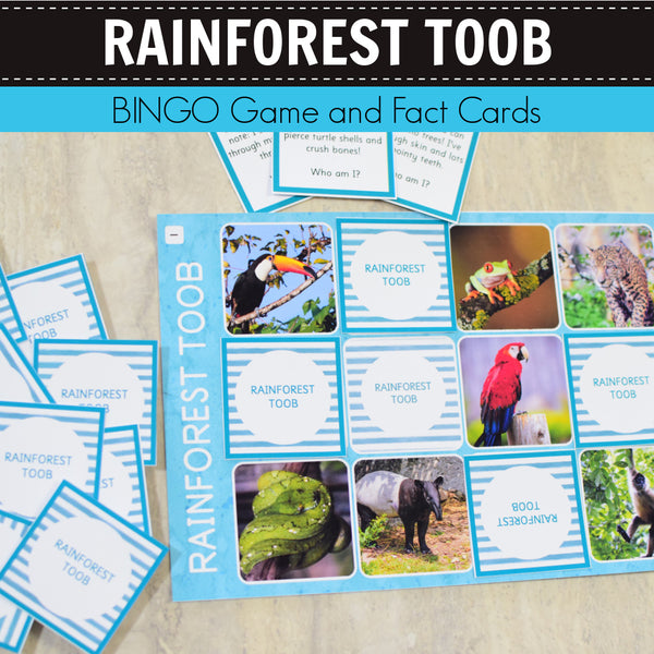 Safari Rainforest Toob Bingo Game and Fact Cards