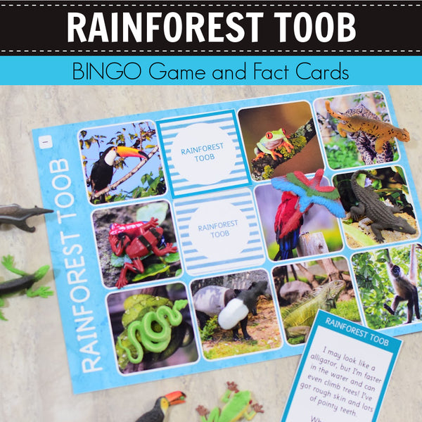 Safari Rainforest Toob Bingo Game and Fact Cards