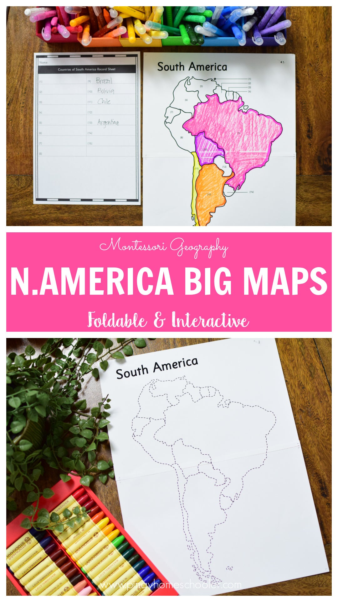 Montessori Maps of South America - BIG Foldable Interactive Maps