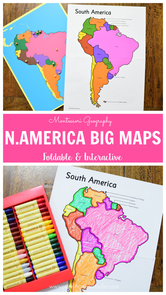 S Map Montessori Maps of South America - BIG Foldable Interactive Maps ...
