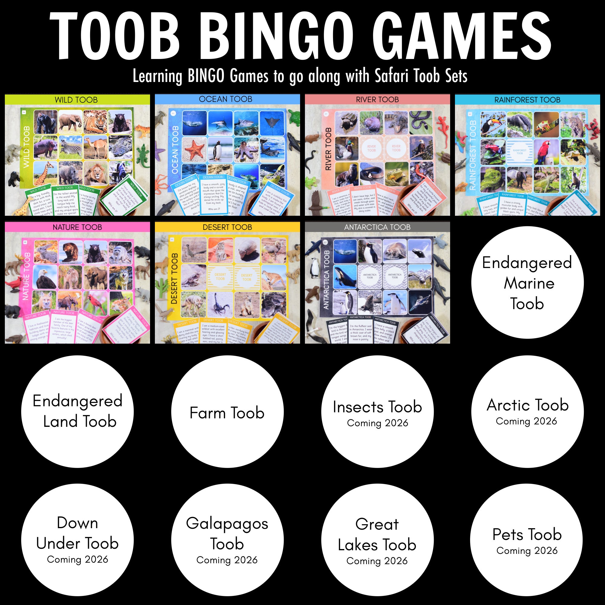 Bingo Games Bundle for Safari Toob Sets