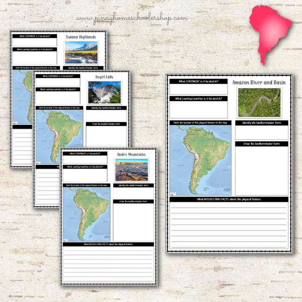 South America Biomes and Physical Features - Montessori Inspired