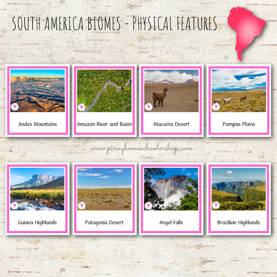 South America Biomes and Physical Features - Montessori Inspired