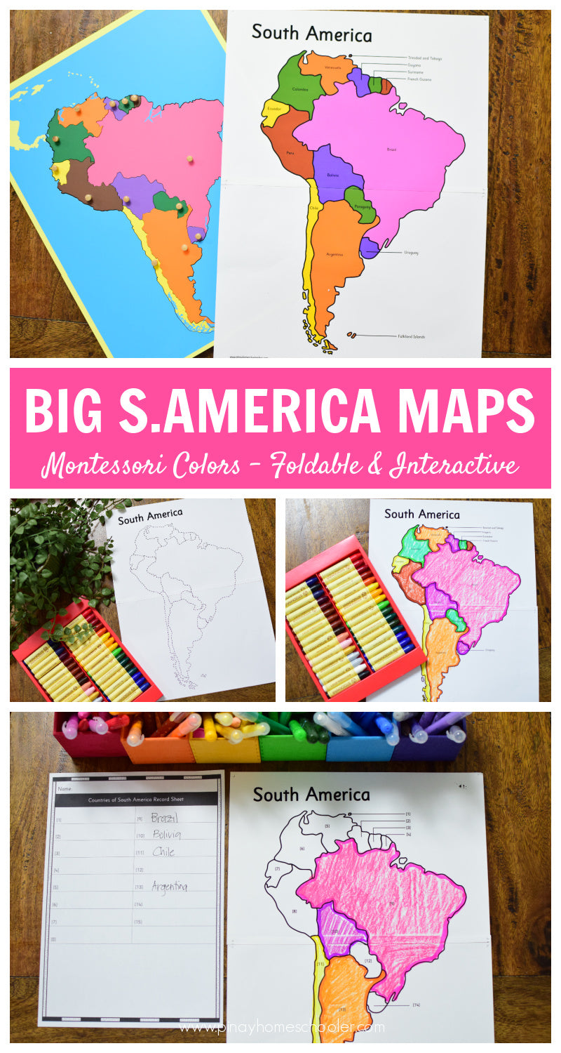 Montessori Maps of South America - BIG Foldable Interactive Maps