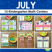 Kindergarten Math Centers - JULY Summer Theme