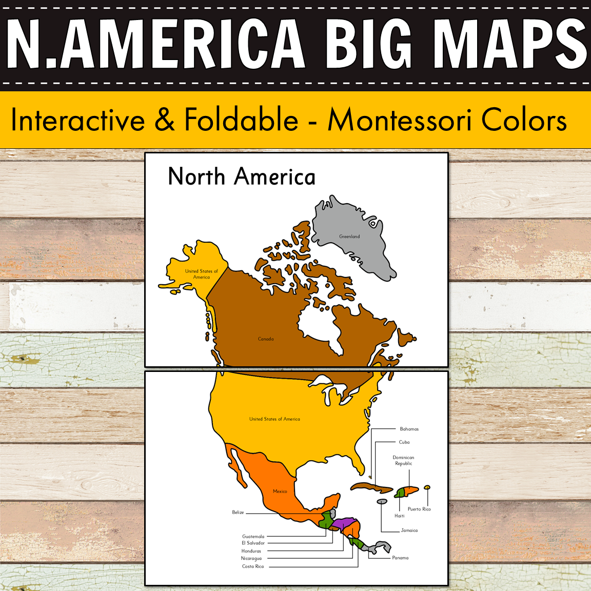 Montessori Maps of North America - BIG Foldable Interactive Maps