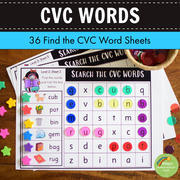 CVC Word Search - Three Levels