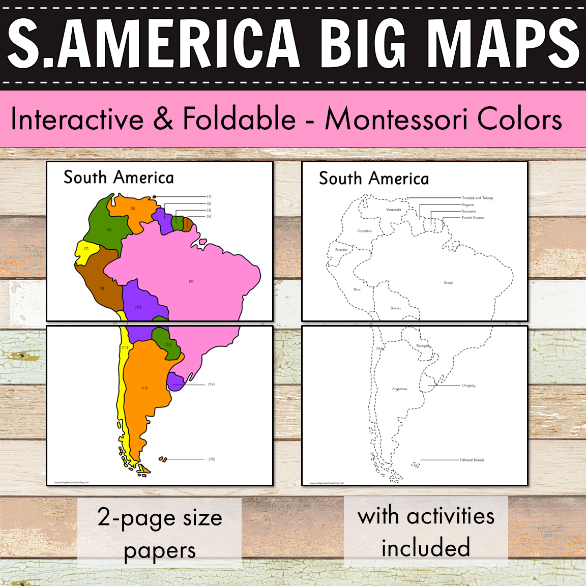Montessori Maps of South America - BIG Foldable Interactive Maps