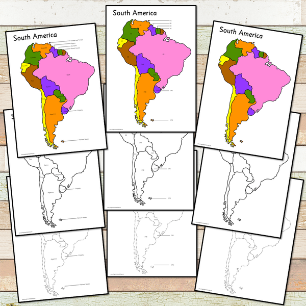 Montessori Maps of South America - BIG Foldable Interactive Maps