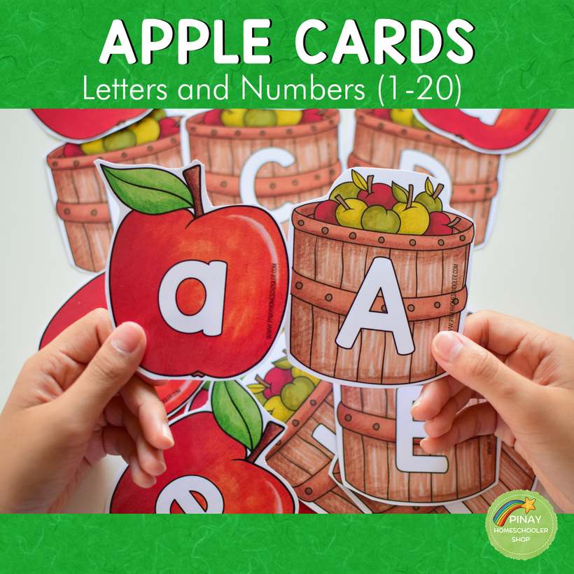 Apple Letter Number Cards
