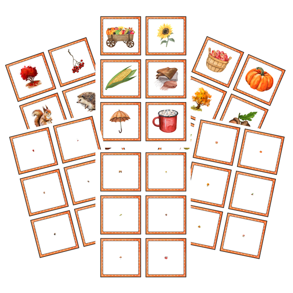 Autumn Fall Magnifying Matching Activity Cards