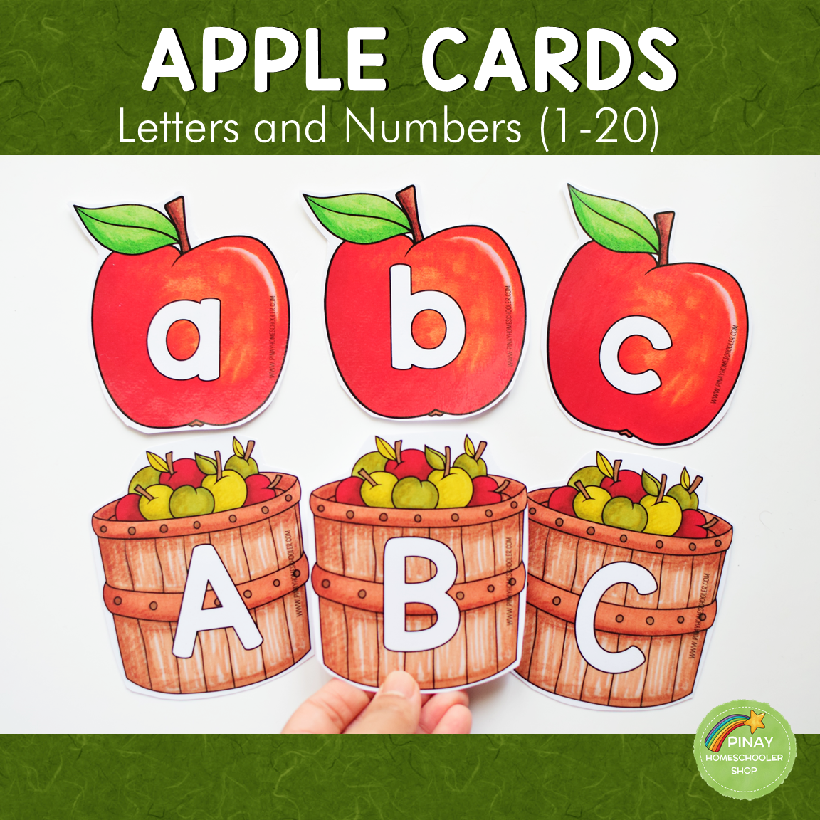 Apple Lette Card Apple Letter and Number Cards – Pinay Homeschooler Shop