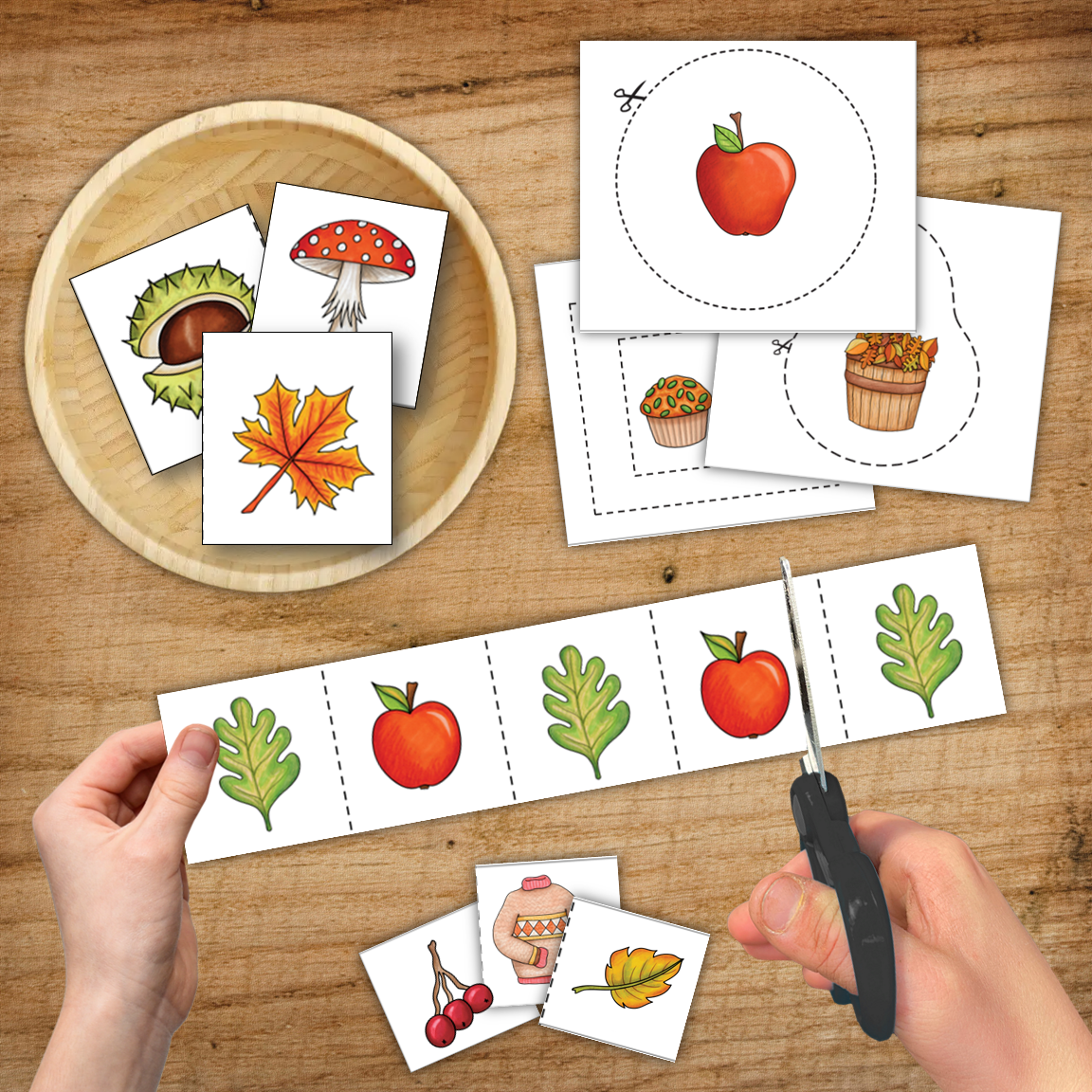 Autumn Scissor Skills Cutting Strips