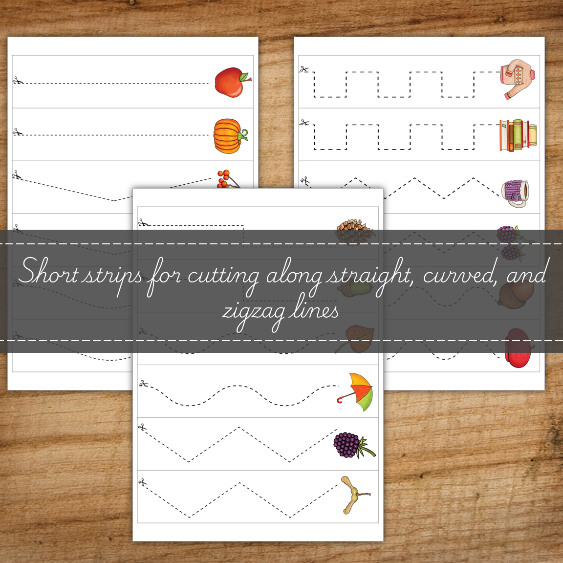 Autumn Scissor Skills Cutting Strips