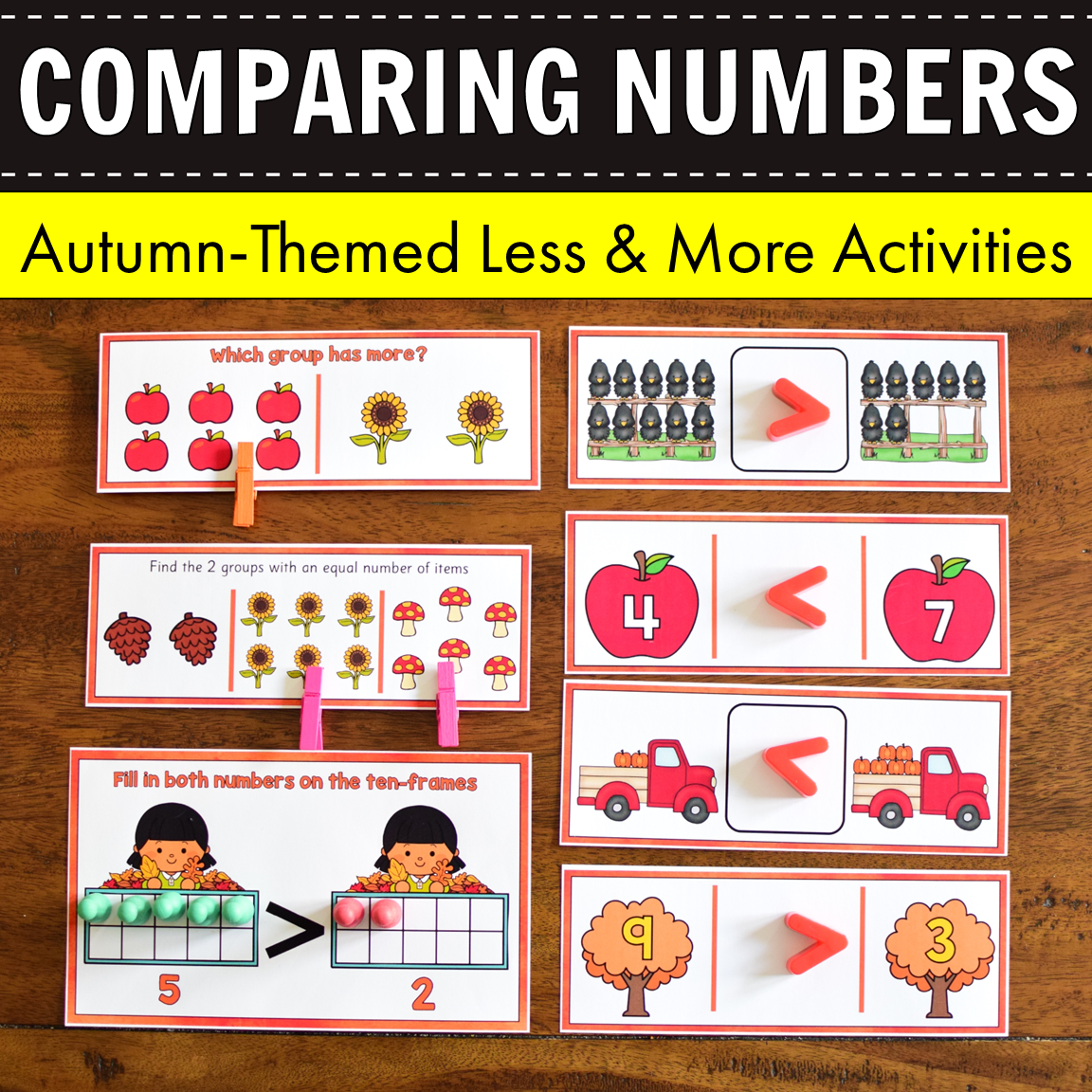 Comparing Numbers Fall Theme Comparing Numbers - Greater than or Less than Autumn Theme – Pinay ...