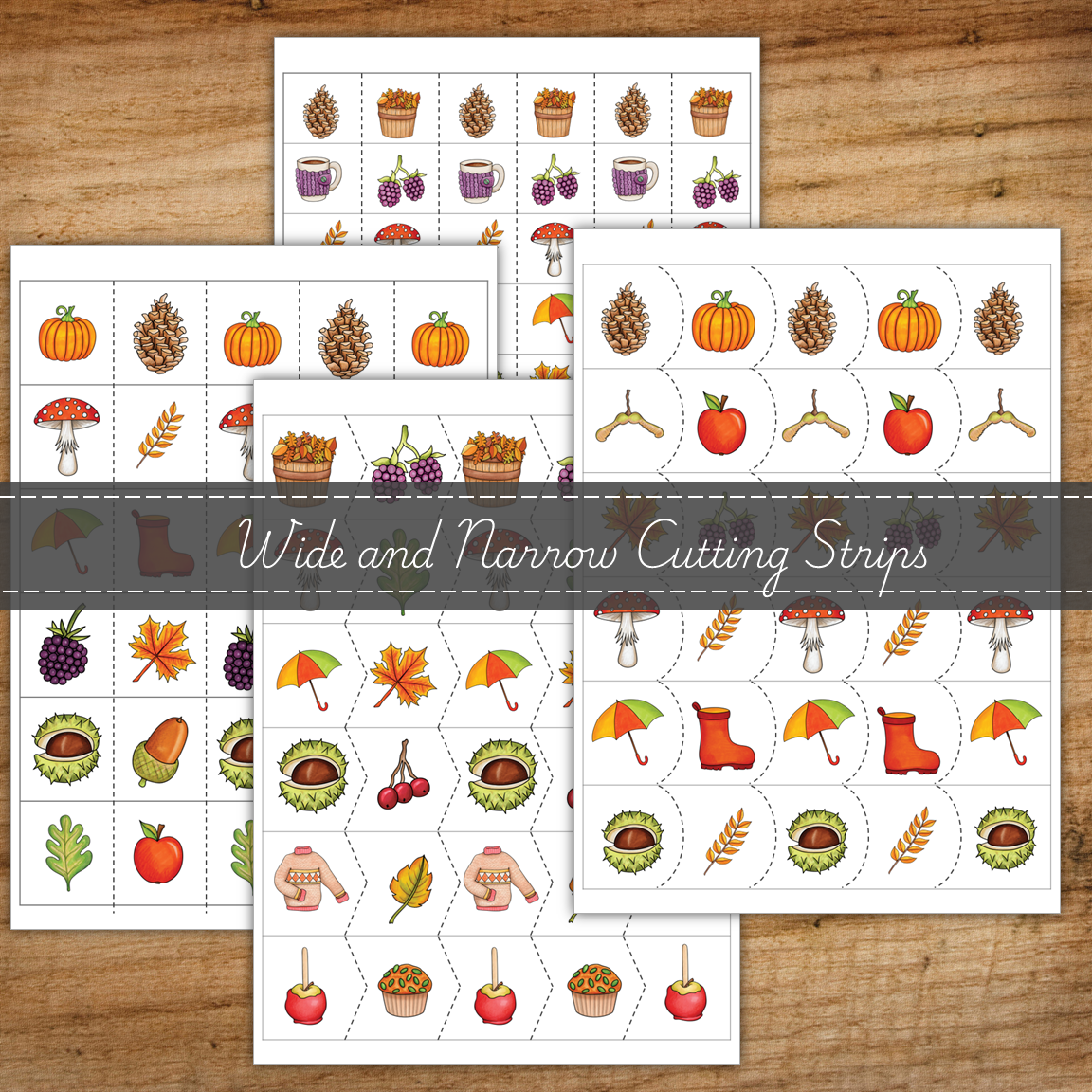 Autumn Scissor Skills Cutting Strips