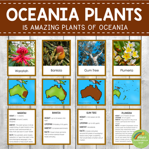 Plants of Oceania Montessori 3 Part Cards