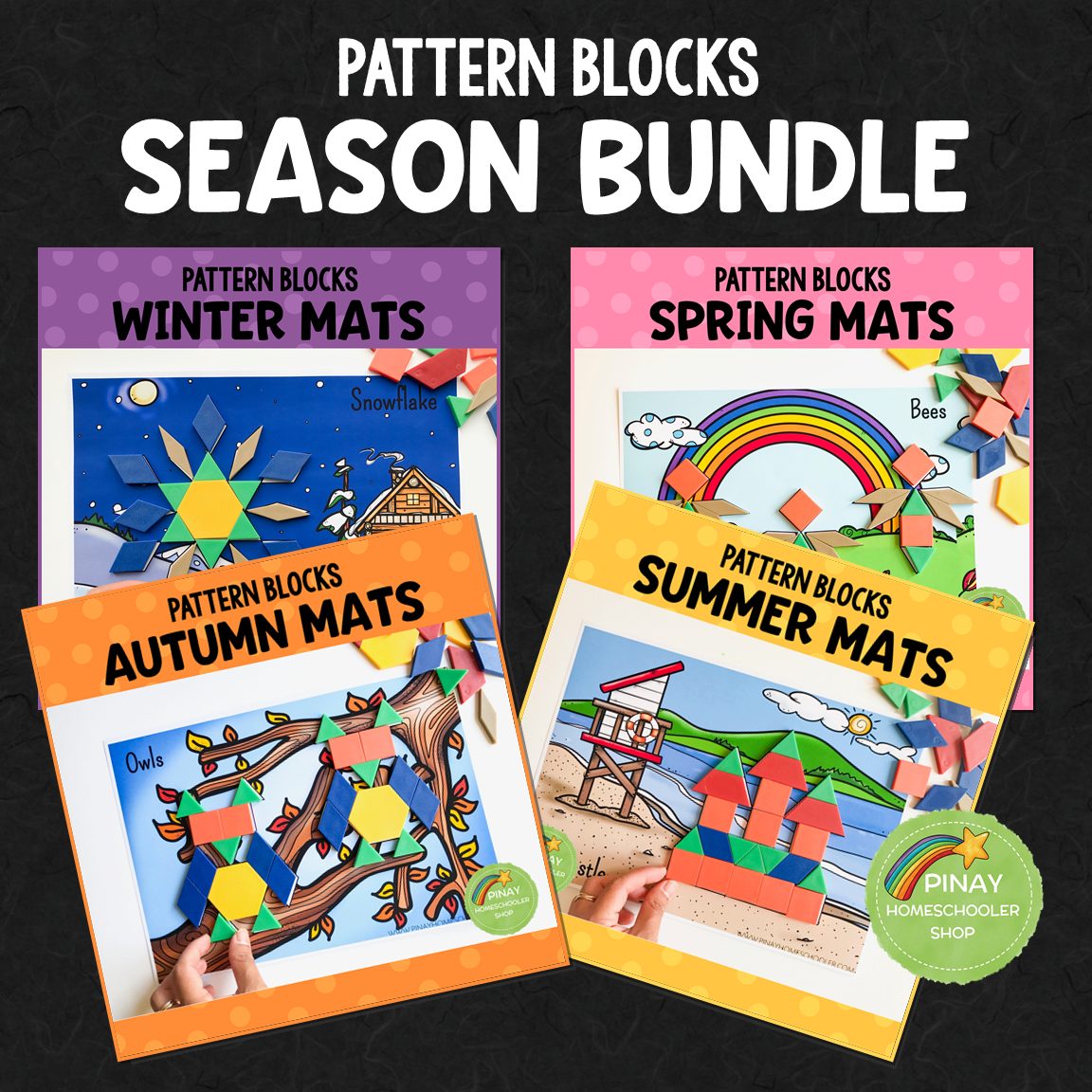 Season Pattern Blocks Puzzle Mats Bundle