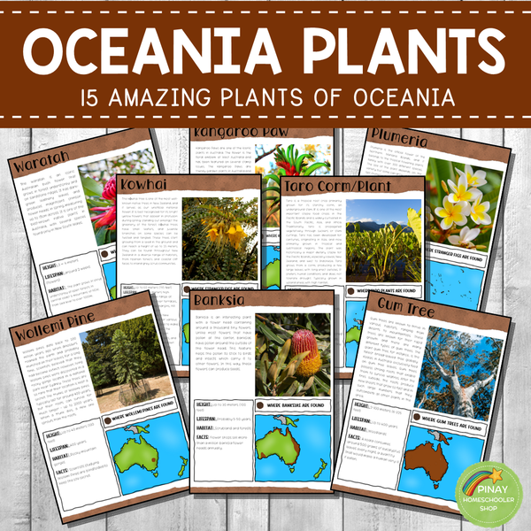 Plants of Oceania Montessori 3 Part Cards