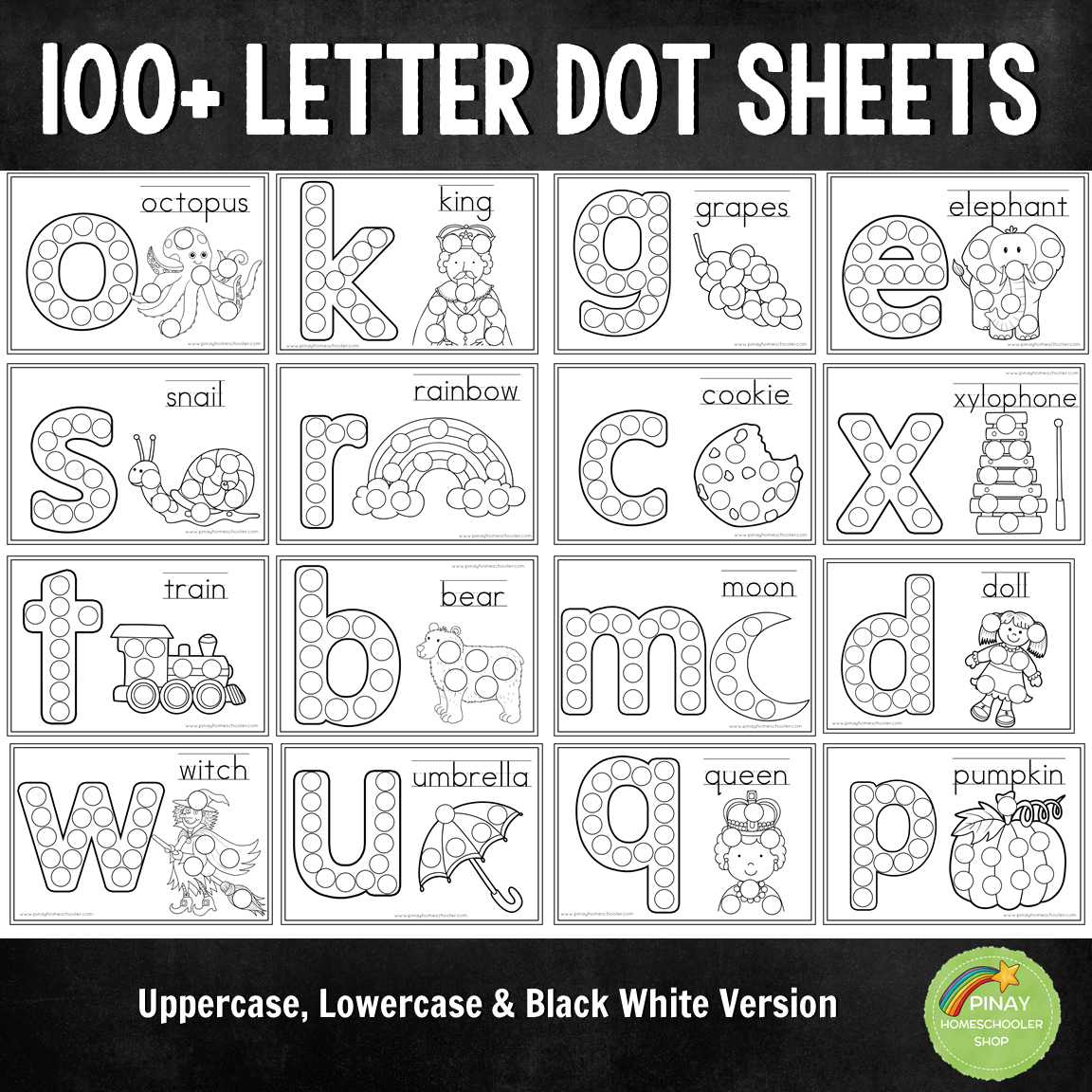 100+ Alphabet Letter Dot Activity Sheets