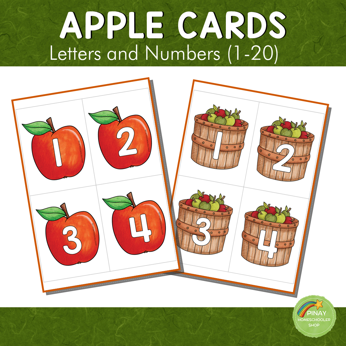 Apple Letter and Number Cards